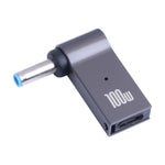 อะแดปเตอร์ชาร์จคอมพิวเตอร์ 100W USB-C / Type-C ตัวเมียเป็น DC 4.5x3.0mm ตัวผู้ สำหรับ HP, Type-C เป็น DC 4.5x3.0mm