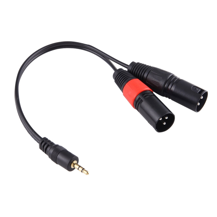 สายอะแดปเตอร์เสียงหัวโลหะ 30 ซม. 3.5 มม. ตัวผู้เป็น XLR 3 พิน ตัวผู้ CANNON, ตัวผู้ 3.5 มม.