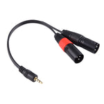 สายอะแดปเตอร์เสียงหัวโลหะ 30 ซม. 3.5 มม. ตัวผู้เป็น XLR 3 พิน ตัวผู้ CANNON, ตัวผู้ 3.5 มม.