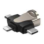 อะแดปเตอร์ OTG 3 in 1, USB เป็น Type-C / Micro USB / 8 Pin