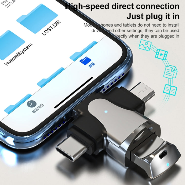 อะแดปเตอร์ OTG 3 in 1, USB เป็น Type-C / Micro USB / 8 Pin