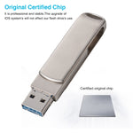 แฟลชไดรฟ์โลหะหมุน 3 in 1 ความจุ 64G Micro USB + 8 พิน + USB 3.0 พร้อมฟังก์ชัน OTG รุ่น Richwell
