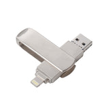 Richwell แฟลชไดรฟ์หมุนได้ 3 in 1 32G Micro USB + 8 Pin + USB 3.0 พร้อมฟังก์ชัน OTG, 32G