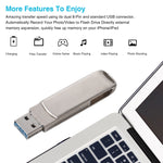 Richwell แฟลชไดรฟ์หมุนได้ 3 in 1 32G Micro USB + 8 Pin + USB 3.0 พร้อมฟังก์ชัน OTG, 32G