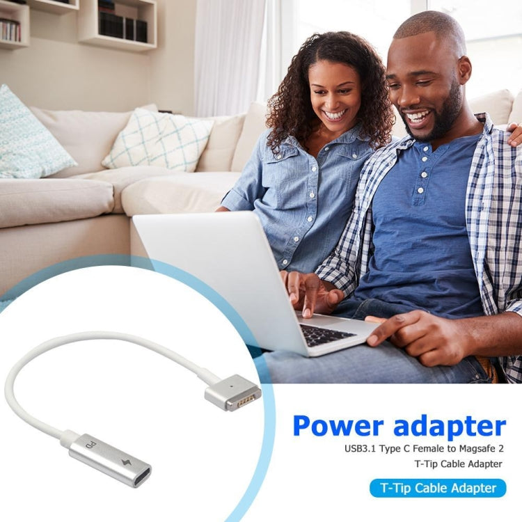 อะแดปเตอร์ชาร์จ 5 Pin MagSafe 2 (รูปตัว T) เป็น USB-C / Type-C PD, Type-C เป็น MagSafe 2