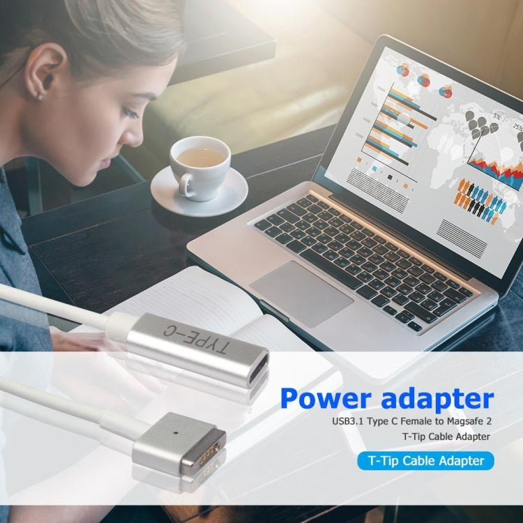 อะแดปเตอร์ชาร์จ 5 Pin MagSafe 2 (รูปตัว T) เป็น USB-C / Type-C PD, Type-C เป็น MagSafe 2