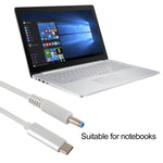 สายชาร์จแล็ปท็อป HP USB-C / Type-C เป็น 7.4 x 0.6mm ความยาวสายประมาณ 1.5 เมตร, Type-C เป็น 7.4 x 0.6mm