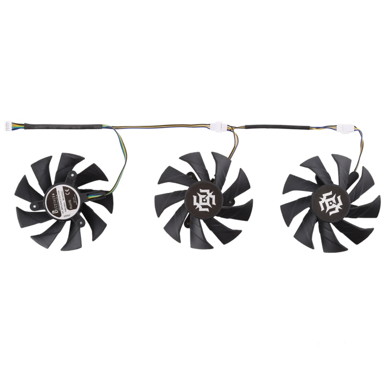 พัดลมระบายความร้อนการ์ดจอ 3 ชิ้น สำหรับ Zotac GTX 1070-8GD5 X-OC, เส้นผ่านศูนย์กลาง: 85mm, 0.5A เส้นผ่านศูนย์กลาง: 9.5mm (3 ชิ้น)