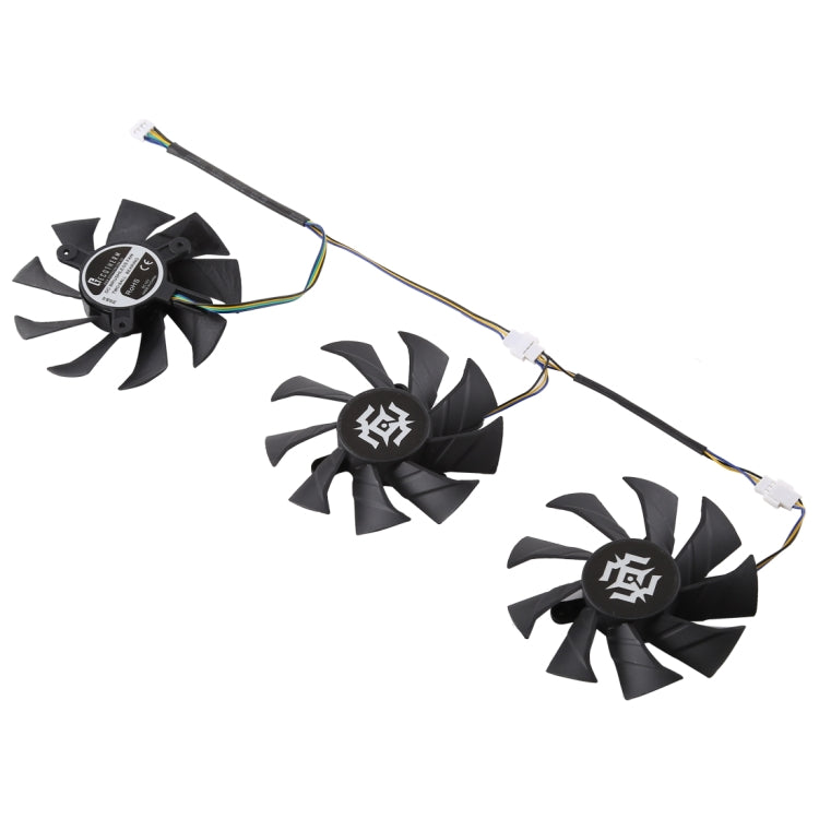 พัดลมระบายความร้อนการ์ดจอ 3 ชิ้น สำหรับ Zotac GTX 1070-8GD5 X-OC, เส้นผ่านศูนย์กลาง: 85mm, 0.5A เส้นผ่านศูนย์กลาง: 9.5mm (3 ชิ้น)