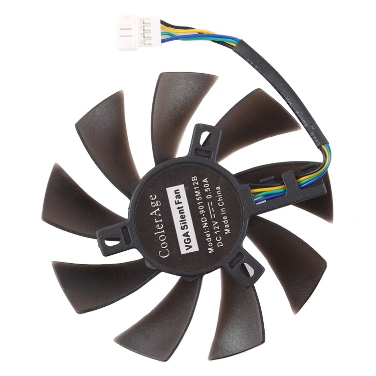 พัดลมระบายความร้อนแบบลูกปืนคู่ 4 พิน T129215SU สำหรับ MSI Gigabyte GTX 1060 RX 480 460 570 580 R9 290X RX 550, เส้นผ่านศูนย์กลาง 85 มม., ตัวผู้ 4 พิน
