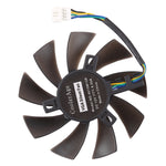 พัดลมระบายความร้อนแบบลูกปืนคู่ 4 พิน T129215SU สำหรับ MSI Gigabyte GTX 1060 RX 480 460 570 580 R9 290X RX 550, เส้นผ่านศูนย์กลาง 85 มม., ตัวผู้ 4 พิน