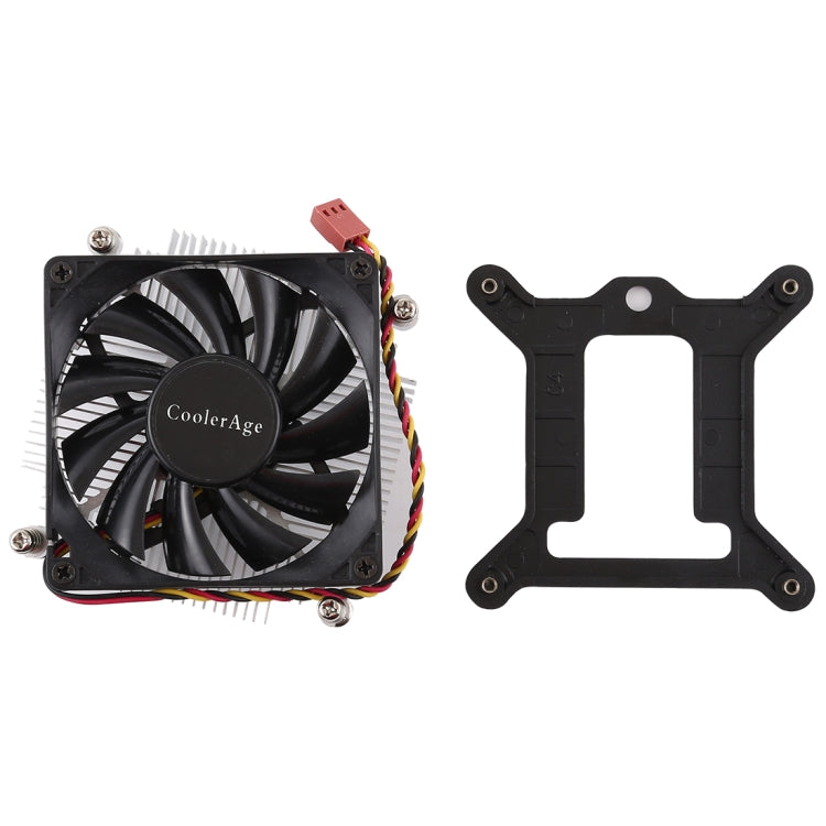 พัดลมระบายความร้อน CPU CoolAge 1155-1U DC 12V 2000PRM 30.5cfm ฮีทซิงค์อลูมิเนียม แบริ่งไฮดรอลิก สำหรับ Intel 1150 1156 1151, 1155-1U อลูมิเนียม