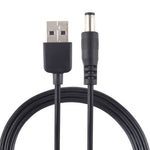 สายชาร์จ USB 3A เป็นปลั๊กไฟ DC 5.5 x 2.1มม., ความยาว: 1ม., USB เป็น DC 5.5x2.1มม.
