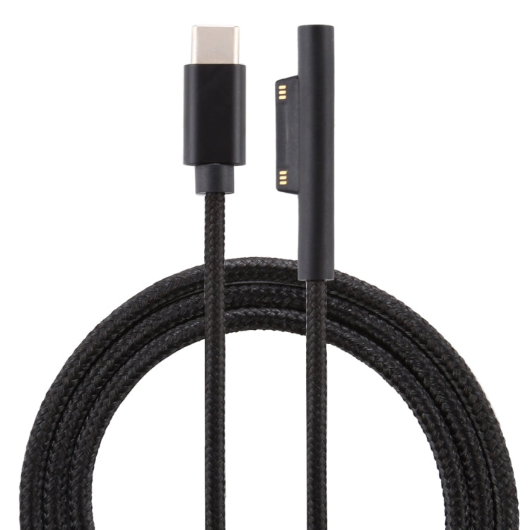 สายไฟไนลอน 6 พิน USB-C / Type-C เป็นตัวผู้ สำหรับอะแดปเตอร์แล็ปท็อป Microsoft Surface Pro 3 / 4 / 5 / 6, ความยาวสาย: 1.5ม., สำหรับ Microsoft Surface Pro 3 / 4 / 5 / 6