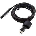 สายไฟไนลอน 6 พิน USB-C / Type-C เป็นตัวผู้ สำหรับอะแดปเตอร์แล็ปท็อป Microsoft Surface Pro 3 / 4 / 5 / 6, ความยาวสาย: 1.5ม., สำหรับ Microsoft Surface Pro 3 / 4 / 5 / 6