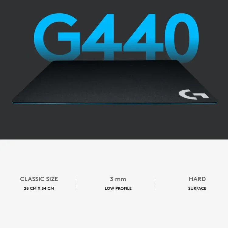 แผ่นรองเมาส์เกมมิ่งแข็ง Logitech G440 ขนาด: 34 x 28 ซม., G440 แข็ง