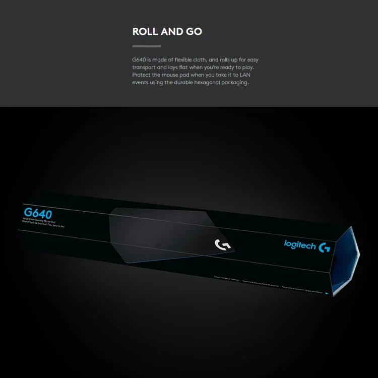 แผ่นรองเมาส์เกมมิ่งผ้านุ่ม Logitech G640 ขนาด: 46 x 40 ซม., G640 ผ้านุ่ม