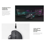 เมาส์ออปติคอลไร้สายบลูทูธ + Unifying แบบสองโหมด Logitech MX ERGO S 440DPI, MX ERGO S