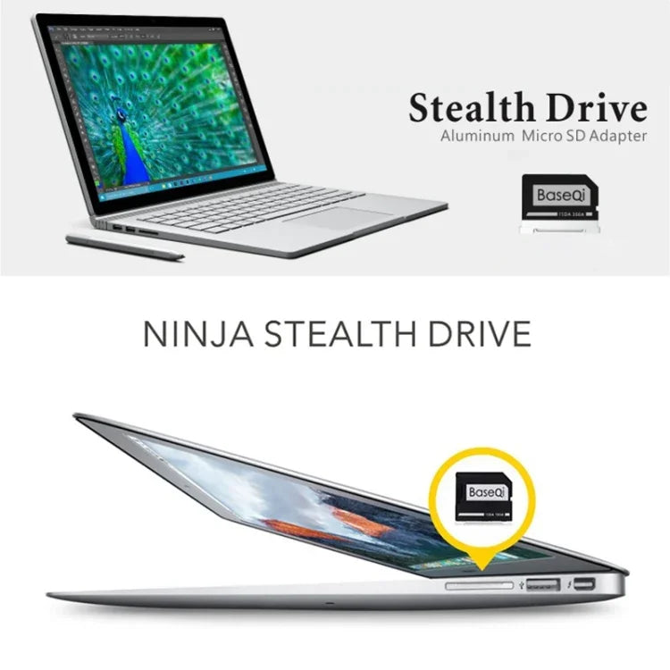 BASEQI กล่องใส่การ์ด SD อะลูมิเนียมอัลลอยด์ซ่อนสำหรับแล็ปท็อป Lenovo Ideapad 320S, สำหรับ Lenovo Ideapad 320S
