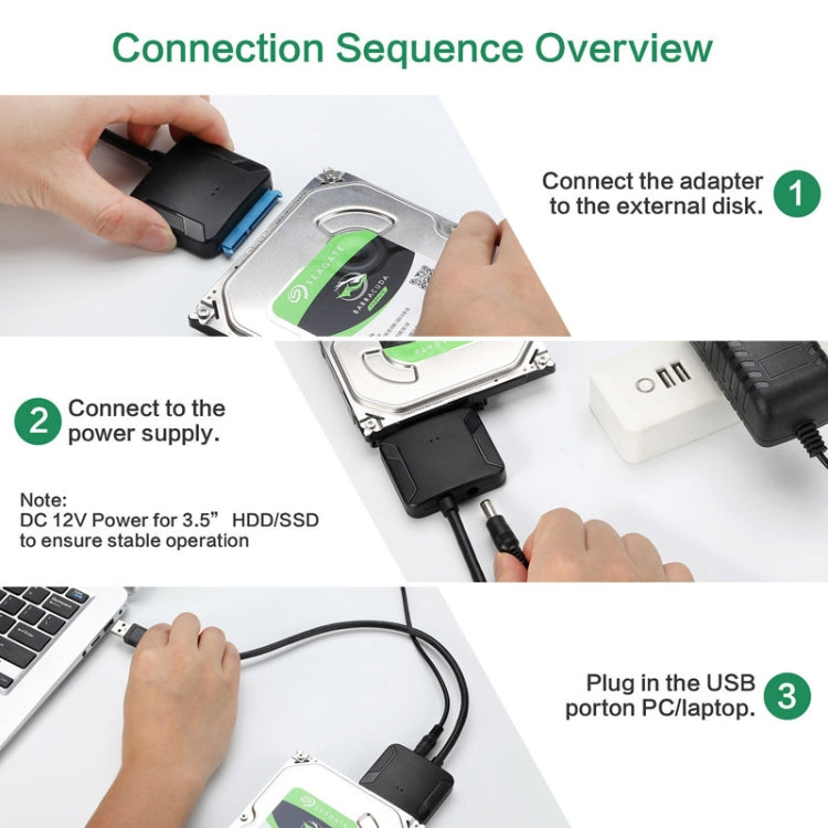 อะแดปเตอร์สาย SATA เป็น USB 3.0 มืออาชีพ สำหรับขยายฮาร์ดไดรฟ์ SSD ขนาด 2.5 / 3.5 นิ้ว, 2.5 / 3.5 นิ้ว