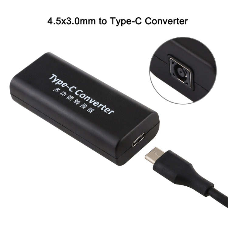 อะแดปเตอร์แจ็คไฟ DC 4.5 x 3.0 มม. ตัวเมียเป็น USB-C / Type C ตัวเมีย พร้อมสาย USB-C / Type C ยาว 15 ซม., 4.5x3.0 มม.