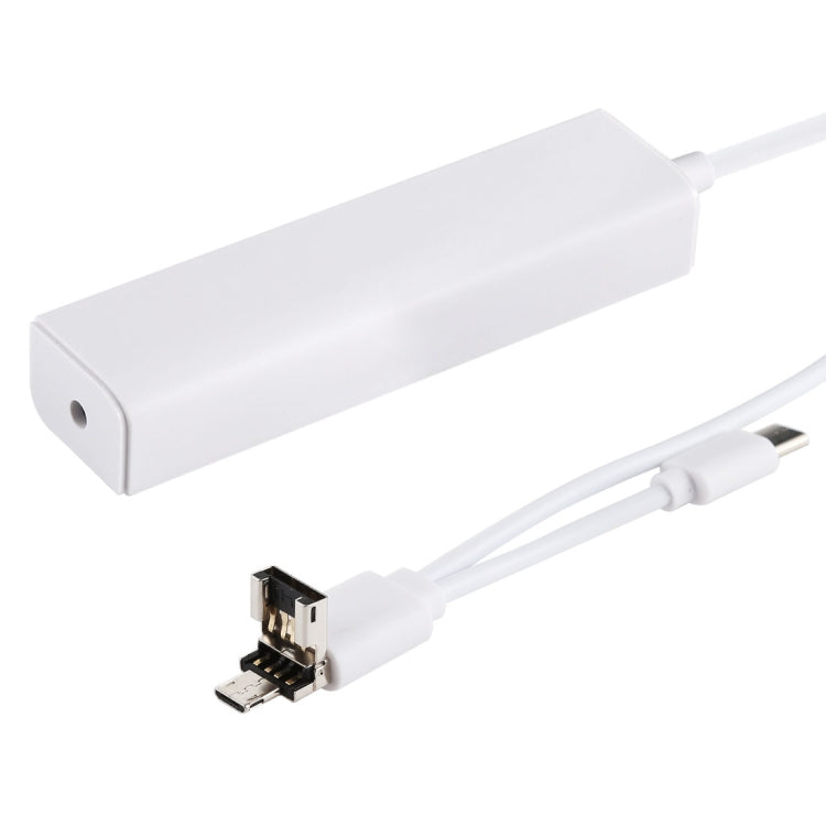ฮับแปลง 3 in 1 USB-C / Type-C + Micro USB + 4 พอร์ต USB 2.0, ความยาวสาย: 12 ซม., 3 in 1 (สีขาว), 3 in 1 (สีดำ)