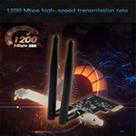 EDUP EP-9607 การ์ดเครือข่ายไร้สาย PCI-E Dual-Band 1200Mbps พร้อมเสาอากาศ 2 x 6dBi, EP-9607 1200Mbps