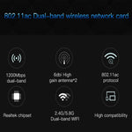 EDUP EP-9607 การ์ดเครือข่ายไร้สาย PCI-E Dual-Band 1200Mbps พร้อมเสาอากาศ 2 x 6dBi, EP-9607 1200Mbps