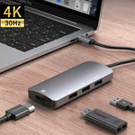 ฮับอะแดปเตอร์มัลติฟังก์ชัน UC912 4 in 1 4K 30Hz USB 3.0 + 2 x USB 2.0 เป็น USB-C / Type-C, UC912 USB 3.0 + 2 x USB 2.0