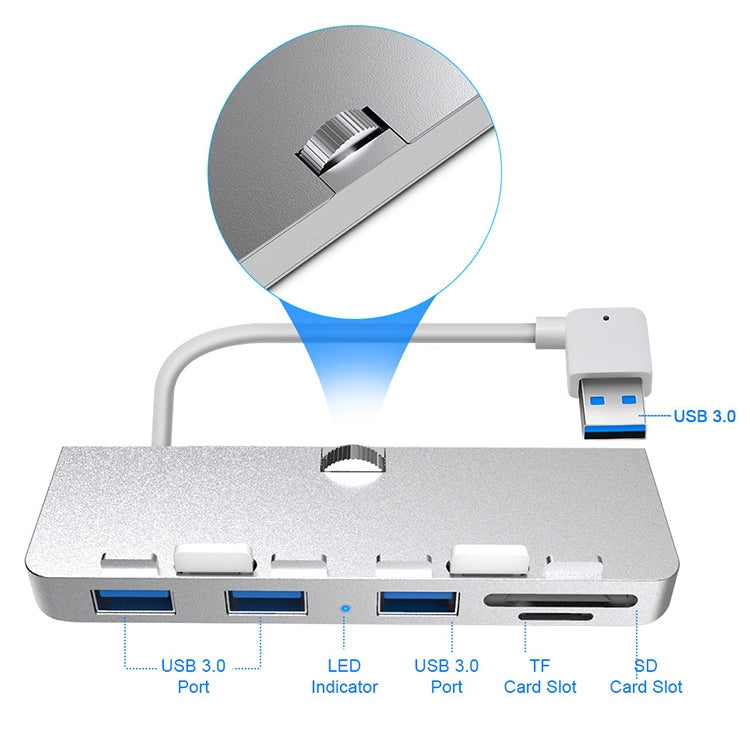 Dock ขยายฮับมัลติฟังก์ชัน Rocketek สำหรับ iMac USB3.0 x 3 + SD / TF, USB3.0 x 3 + SD / TF