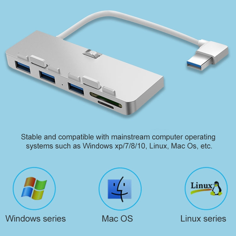 Dock ขยายฮับมัลติฟังก์ชัน Rocketek สำหรับ iMac USB3.0 x 3 + SD / TF, USB3.0 x 3 + SD / TF