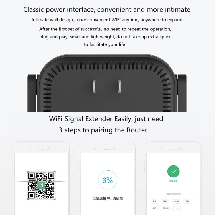 เครื่องขยายสัญญาณ WiFi Xiaomi Mi WiFi Amplifier Pro 300Mbps พร้อมเสาอากาศภายนอก 2x2 ปลั๊ก US รุ่น Amplifier Pro