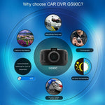 กล้องบันทึกภาพรถยนต์ GS90C จอ LCD 2.7 นิ้ว ความละเอียด HD 2304 x 1296P มุมมองกว้าง 170 องศา รองรับการตรวจจับการเคลื่อนไหว / การ์ด TF / เซ็นเซอร์ G / HDMI, GS90C