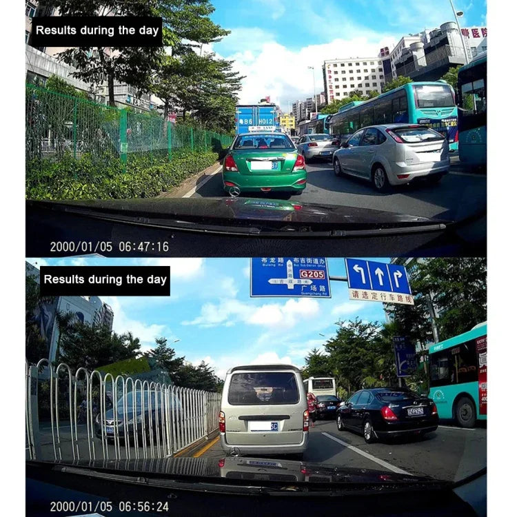 กล้องบันทึกภาพรถยนต์ VGA 480P พร้อมไมโครโฟน จอ LCD 2.4 นิ้ว รองรับการ์ด Micro TF 32GB และฟังก์ชันอินฟราเรดกลางคืน (สีดำ + น้ำเงิน), จอ LCD 2.4 นิ้ว