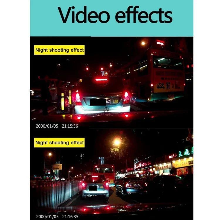 กล้องบันทึกภาพรถยนต์ VGA 480P พร้อมไมโครโฟน จอ LCD 2.4 นิ้ว รองรับการ์ด Micro TF 32GB และฟังก์ชันอินฟราเรดกลางคืน (สีดำ + น้ำเงิน), จอ LCD 2.4 นิ้ว