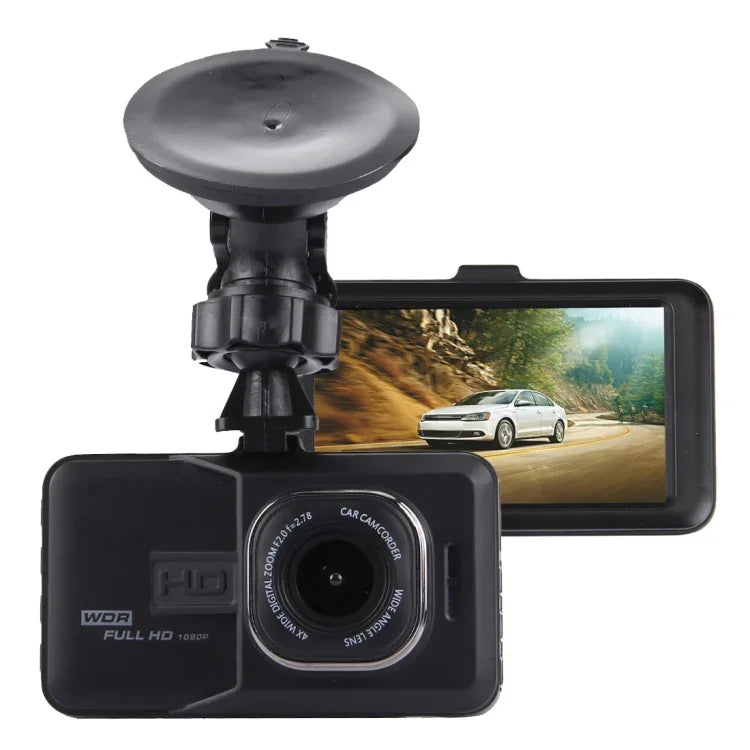 กล้องบันทึกภาพรถยนต์ จอ LCD 3.0 นิ้ว ความละเอียด HD 720P กล้อง 3.0MP มุมมองกว้าง 170 องศา รองรับฟังก์ชันกลางคืน / ตรวจจับการเคลื่อนไหว / การ์ด TF / HDMI / เซ็นเซอร์ G, 3.0 นิ้ว
