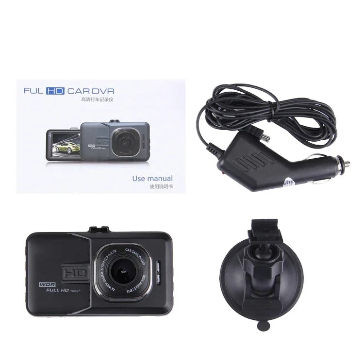 กล้องบันทึกภาพรถยนต์ จอ LCD 3.0 นิ้ว ความละเอียด HD 720P กล้อง 3.0MP มุมมองกว้าง 170 องศา รองรับฟังก์ชันกลางคืน / ตรวจจับการเคลื่อนไหว / การ์ด TF / HDMI / เซ็นเซอร์ G, 3.0 นิ้ว