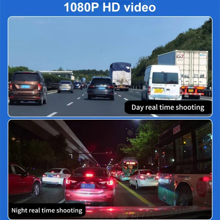 X12 เครื่องบันทึกวิดีโอรถยนต์ WiFi 2K Ultra HD มุมกว้างแบบพาโนรามา บันทึกสามช่อง รองรับแอปมือถือ, X12