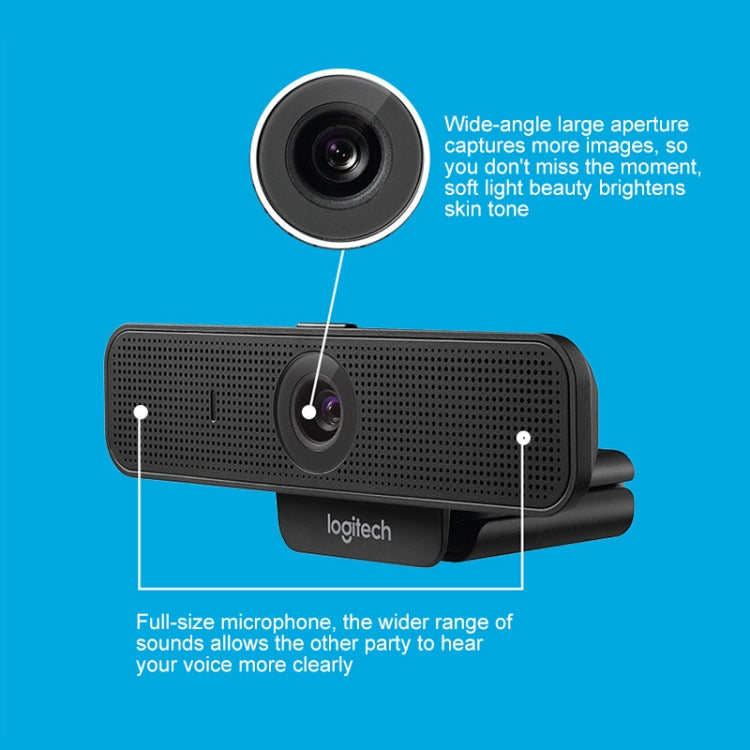Logitech C925E เว็บแคม HD 1080p พร้อมฝาครอบรักษาความปลอดภัยในตัว