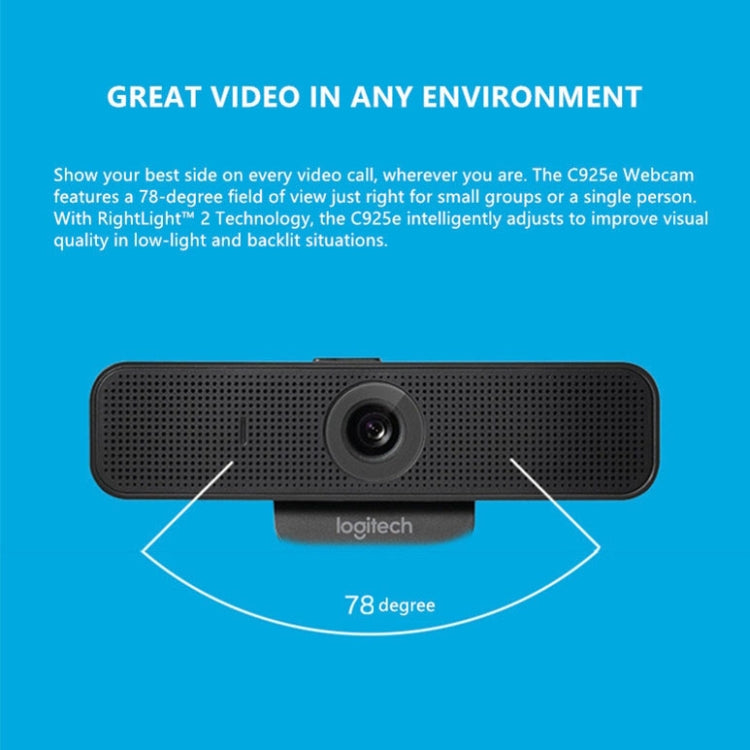 Logitech C925E เว็บแคม HD 1080p พร้อมฝาครอบรักษาความปลอดภัยในตัว