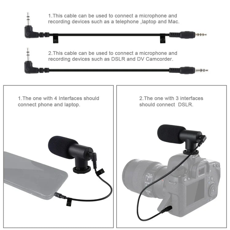 PULUZ ชุดไม้กันสั่น DV แบบถือมือรูปตัว U/C พร้อมไฟสตูดิโอ LED และไมโครโฟนปืนวิดีโอ พร้อมหัวขาตั้งแบบ Cold Shoe สำหรับกล้อง SLR และกล้อง DV ที่บ้าน, ชุดขาตั้ง + ไมค์ + LED