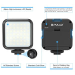 PULUZ ชุดไม้กันสั่น DV แบบถือมือรูปตัว U/C พร้อมไฟเติม LED และหัวขาตั้งแบบ Cold Shoe สำหรับกล้อง SLR และกล้อง DV ที่บ้าน, ขาตั้งรูปตัว C + ไฟเติม