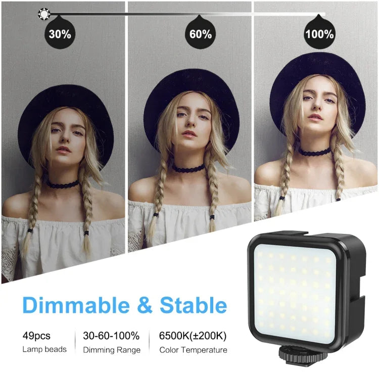 PULUZ ชุดไม้กันสั่น DV แบบถือมือรูปตัว U/C พร้อมไฟเติม LED และหัวขาตั้งแบบ Cold Shoe สำหรับกล้อง SLR และกล้อง DV ที่บ้าน, ขาตั้งรูปตัว C + ไฟเติม