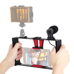 PULUZ ชุดอุปกรณ์ถ่ายทอดสดวิดีโอสมาร์ทโฟน 2 in 1 พร้อมไมโครโฟน สำหรับ iPhone, Galaxy, Huawei, Xiaomi, HTC, LG, Google และสมาร์ทโฟนอื่นๆ, ชุดถ่ายวิดีโอ + ไมค์, ชุดถ่ายวิดีโอ + ไมค์ (US)