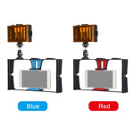 PULUZ ชุดอุปกรณ์วิดีโอสำหรับสมาร์ทโฟน 2 in 1 พร้อมไฟ LED เซลฟี่สำหรับถ่ายทอดสดและวล็อกกิ้ง พร้อมหัวขาตั้งกล้องแบบ Cold Shoe สำหรับ iPhone, Galaxy, Huawei, Xiaomi, HTC, LG, Google และสมาร์ทโฟนอื่นๆ, ชุดวล็อกกิ้งพร้อมไฟ