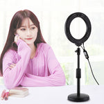 PULUZ ไฟวงแหวน LED RGBW ขนาด 6.2 นิ้ว 16 ซม. พร้อมฐานกลมตั้งโต๊ะ USB ปรับความสว่างได้ สำหรับถ่ายวิดีโอบล็อกเกอร์ พร้อมขาตั้งกล้องแบบ Cold Shoe และรีโมทคอนโทรล, ฐานตั้งโต๊ะ + ไฟ RGBW 6.2 นิ้ว / รีโมทคอนโทรล
