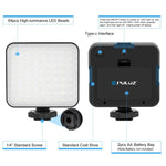 PULUZ ชุดอุปกรณ์วิดีโอสำหรับสมาร์ทโฟน 4 in 1 พร้อมไฟ LED เติมแสงเซลฟี่สำหรับถ่ายทอดสดและวล็อกกิ้ง พร้อมไมโครโฟน, ขาตั้งกล้อง และหัวขาตั้งกล้องแบบ Cold Shoe สำหรับ iPhone, Galaxy, Huawei, Xiaomi, HTC, LG, Google และสมาร์ทโฟนอื่นๆ, ชุดอุปกรณ์เติมแสง 4 in 1