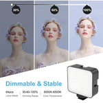PULUZ ชุดอุปกรณ์วิดีโอสำหรับสมาร์ทโฟน 4 in 1 พร้อมไฟ LED เติมแสงเซลฟี่สำหรับถ่ายทอดสดและวล็อกกิ้ง พร้อมไมโครโฟน, ขาตั้งกล้อง และหัวขาตั้งกล้องแบบ Cold Shoe สำหรับ iPhone, Galaxy, Huawei, Xiaomi, HTC, LG, Google และสมาร์ทโฟนอื่นๆ, ชุดอุปกรณ์เติมแสง 4 in 1