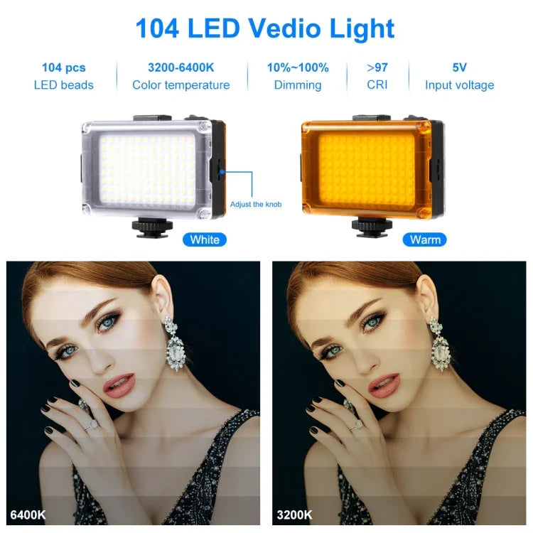 PULUZ ชุดอุปกรณ์บันทึกวิดีโอมือถือ 4 in 1 พร้อมไฟเซลฟี่ LED และไมโครโฟน + ขาตั้งกล้อง + ข้อต่อขาตั้งกล้องแบบ Cold Shoe สำหรับ iPhone, Galaxy, Huawei, Xiaomi, HTC, LG, Google และสมาร์ทโฟนอื่นๆ, ชุดบลูทูธ 4 in 1