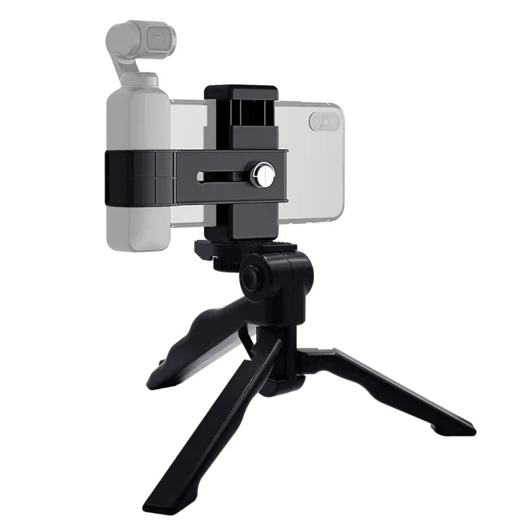 ชุดยึดโทรศัพท์มือถือ PULUZ ขนาด 1/4 นิ้ว พร้อมขาตั้งกล้องพับได้สำหรับ DJI OSMO Pocket / Pocket 2, ที่หนีบ+ขาตั้งกล้อง